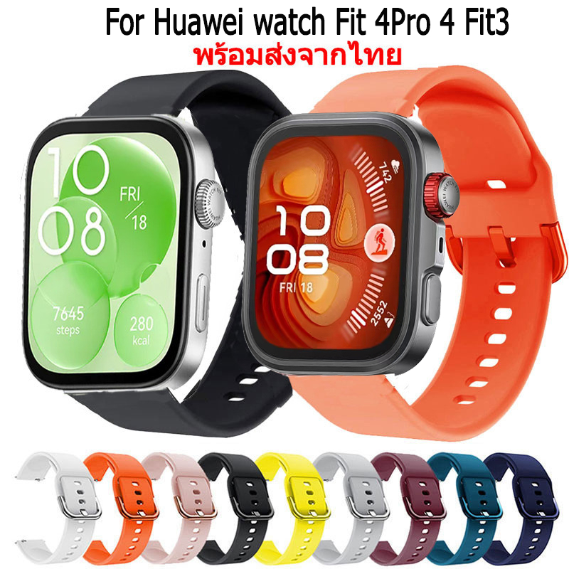 สาย สำหรับ huawei watch fit 4 Pro 4 fit3 สายนาฬิกา ซิลิโคน แบบนุ่ม เปลี่ยนทดแทน สำหรับ Huawei Watch Fit 3