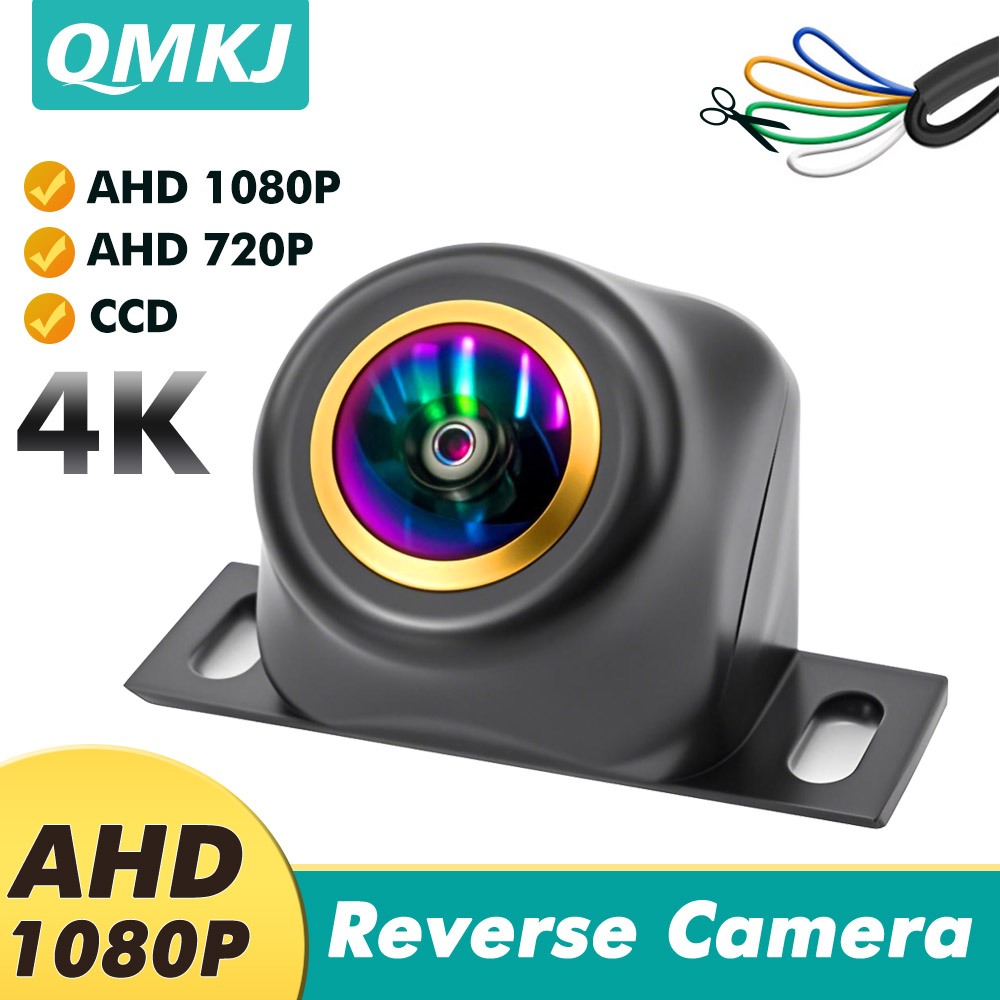 AHD 1080P Golden 180 องศากล้องมองหลังรถยนต์ Night Vision Reversing Auto Parking Monitor กันน้ํา Fish Eye เลนส์