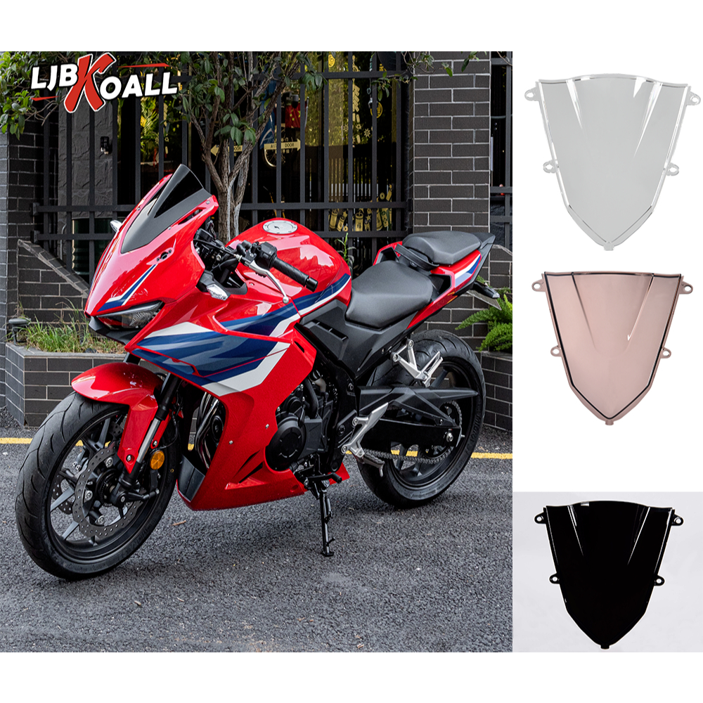 LJBKOALL กระจกรถจักรยานยนต์กระจกบังลมสําหรับ Honda CBR500R 400R 2019-2024 CBR 500 R CBR500 R หน้าจอโ