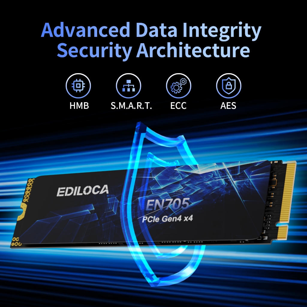 Ediloca EN705 NVMe PCIe Gen4x4 M.2 2280 SSD Read 5000MB/s Write 4500MB/s สำหรับ Laptop/PC/PS5 1TB 2TB 4TB - รูปที่ 3