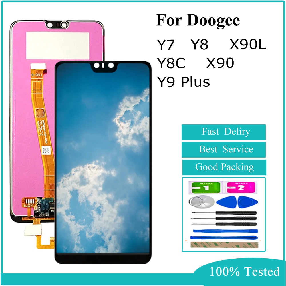 LCD สําหรับ Doogee Y7 N10 Doogee Y8 X90L Doogee Y8C X90 Doogee Y9 Plus จอแสดงผล LCD Touch Screen Dig