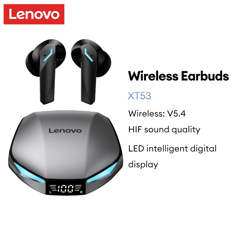 Lenovo XT53 หูฟังบลูทูธจอแสดงผลแบตเตอรี่ลดเสียงรบกวนอัจฉริยะกันน้ําหูฟังบลูทูธ5.4