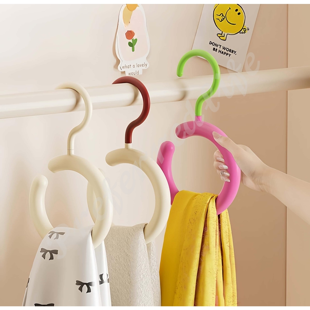 ราวแขวนผ้าพันคอและเนคไทแบบหมุนได้โดพามีน ราวแขวนหมวกอเนกประสงค์ ราวแขวนเสื้อผ้าประหยัดพื้นที่