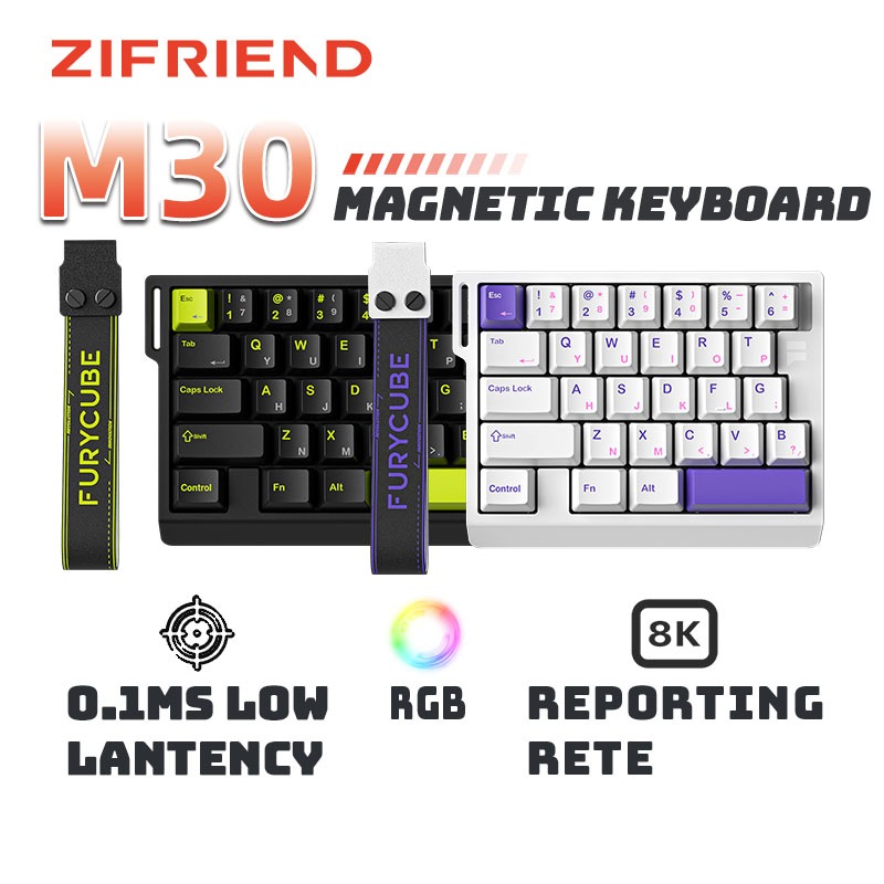 FURYCUBE M30HE Magnetic RT Mechanical Keyboard 8Khz RGB คีย์บอร์ดแบบมีสาย Magnetic Switch