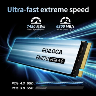 Ediloca EN870 NVMe PCIe Gen4x4 M.2 2280 SSD Read 7450MB/s Write 6750MB/s สำหรับ Laptop/PC/PS5 1TB 2TB 4TB