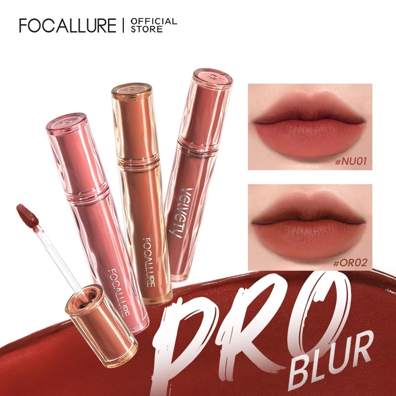 Focallure Pro Airy Velvety lip Tint ลิปกลอส เนื้อกํามะหยี่ เนื้อบางเบา ชุ่มชื้น ไม่เป็นก้อน ลิปสติกเนื้อเนียนนุ่ม ไม่เหนียวเหนอะหนะ