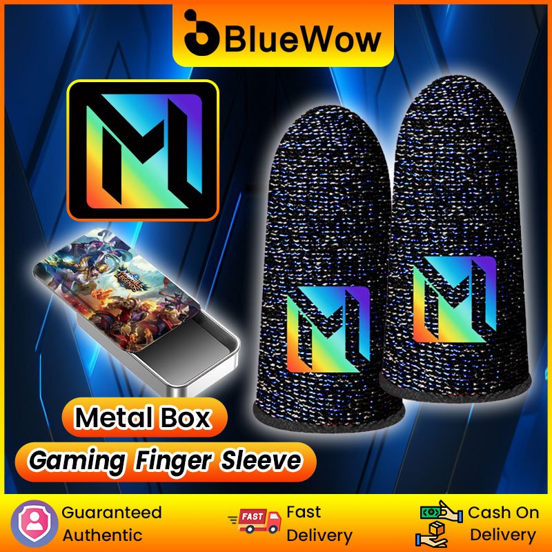 2025 BlueWowMLBB Mobile Gamers Sweatproof Gradient ถุงมือโทรศัพท์มือถือแขนหน้าจอสัมผัสเกมคอนโทรลเลอร์โทรศัพท์เกม PUBG