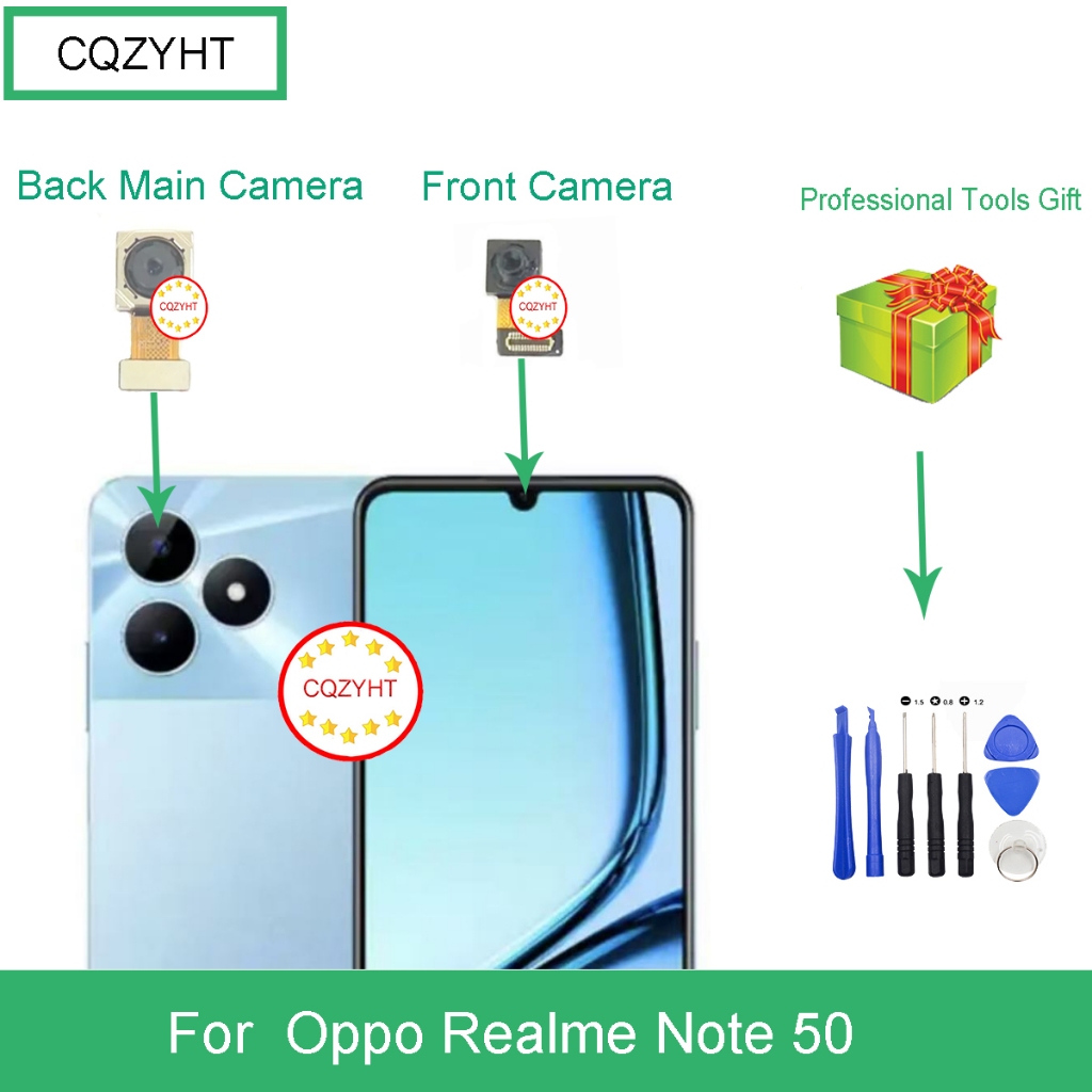 กล้องหลังสําหรับ Oppo Realme Note 50 RMX3834 และอะไหล่เปลี่ยนกล้องด้านหน้า