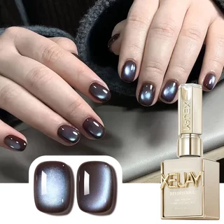 XEIJAYI 15มล--M161 น้ำยาทาเล็บตาแมวสีน้ำตาลน้ำเงิน ติดทนนานและเงางาม เหมาะที่บ้านและร้านทำเล็บ