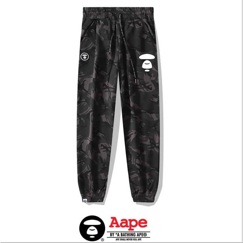 แฟชั่น Ape Head AAPE กางเกงลําลองทรงหลวมกางเกงกีฬา