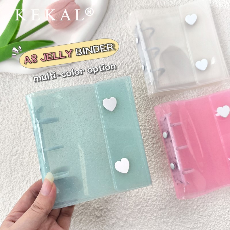 Ins น่ารัก Mini A8 3 หลุม Jelly Binder Photocard ผู้ถือ DIY K-POP ไอดอลอัลบั้มภาพ ID Photo Storage Collection