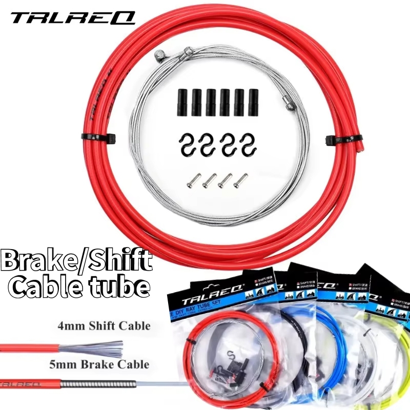 TRLREQ 2 M/2.5 M จักรยานเบรค/Shift สายหลอดลวดชุด 4 มม./5 มม.จักรยานเสือภูเขาเบรค/ Shift Derailleur สายและชุดสําหรับจักรยาน Shifters Derailleurs เบรค