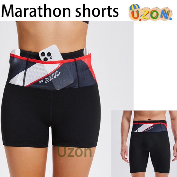 คอสเลฟ ผู้ชายและผู้หญิงฤดูร้อนมืออาชีพวิ่งมาราธอนผ้าไลคร่ายืดแน่นระบายอากาศโยคะออกกําลังกายกางเกงขาสั้นบีบอัด
