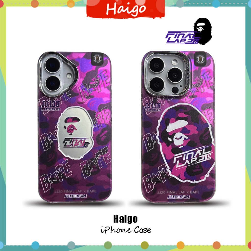 เคสโทรศัพท์พลาสติกแข็งชุบ J20 BAPE เหมาะสําหรับ iPhone 17 Air 16 16PRO 16PROMAX 15PRO 15PROMAX 14 13