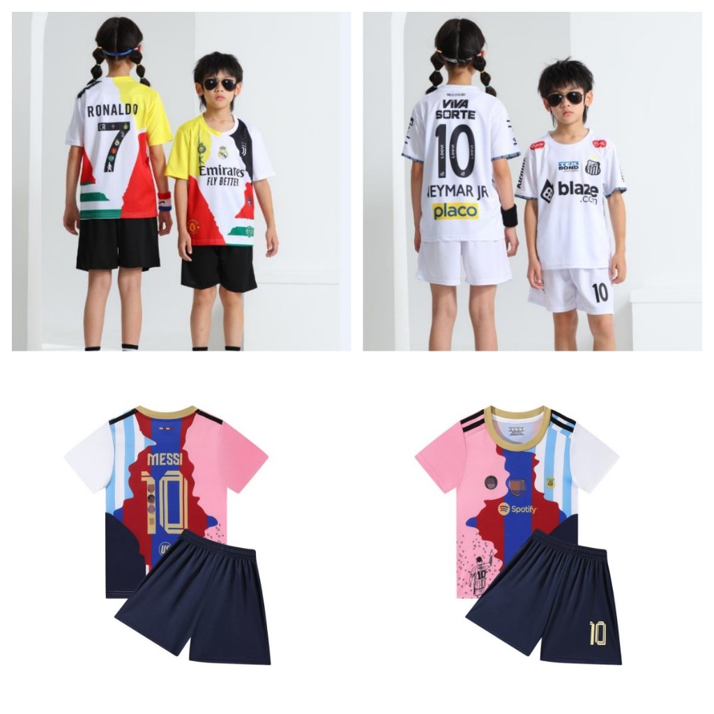2526 ฤดูกาล ชุดฟุตบอลเด็กใหม่ชุด CR7 เสื้อที่ระลึกชุดกีฬาฟุตบอลชายและหญิง