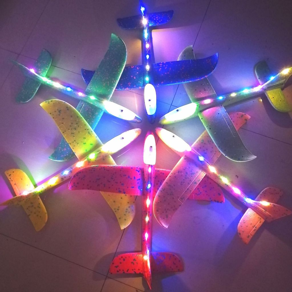 โมเดลเครื่องบินโฟม มีไฟ LED ขนาด 48 ซม. ของเล่นสําหรับเด็ก
