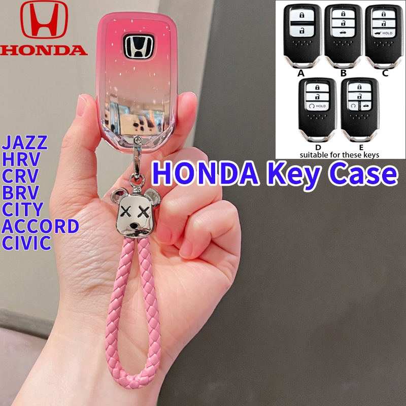 READY STOCK เคสกุญแจรถไล่ระดับสําหรับ Honda JAZZ / HRV / CRV / BRV / CITY / ACCORD / CIVIC ที่หุ้มกุญแจรถคุณภาพพรีเมี่ยม