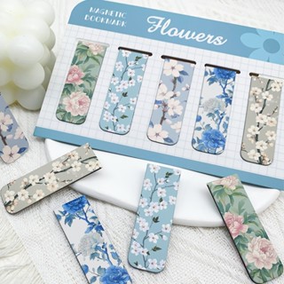 เพนแล็บ 5ชิ้นดอกไม้แม่เหล็กที่คั่นสําหรับหนังสือ,หลายดอกไม้ส…