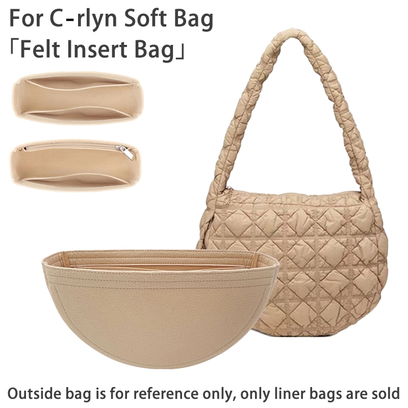 BNGIN Premium Felt Insert Bag for Mini/M/L Shoulder Bags - Shape Enhancer & Organizer Tray | เหมาะกับกระเป๋าใต้วงแขน SOFT Mini ML Poing Cloud  | อุปกรณ์เสริมซับทนทาน