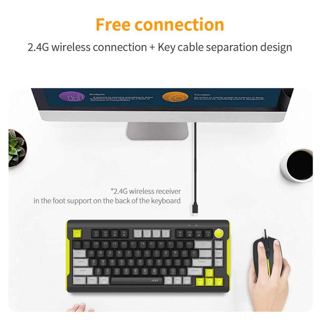 Acer คีย์บอร์ดไร้สาย OKW223 บลูทูธ 2.4G thumbnail 7