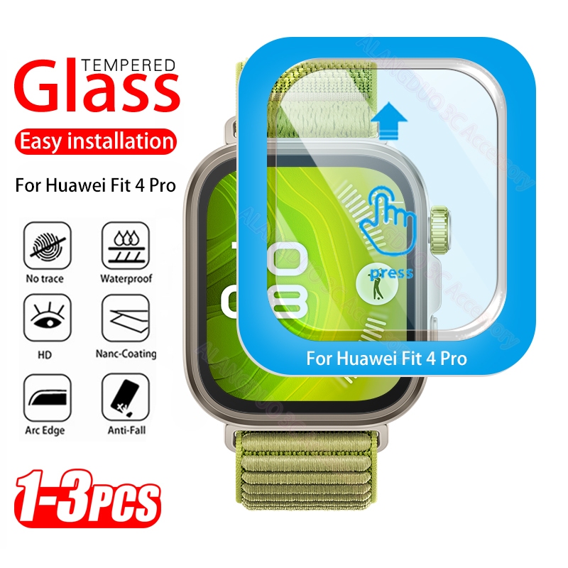 1-3PCS ติดตั้งง่ายกระจกนิรภัยสําหรับ Huawei Watch Fit 4 4Pro Premium Screen Protector สําหรับ Huawei สมาร์ทวอท์ช Fit4 Pro กระจกป้องกัน