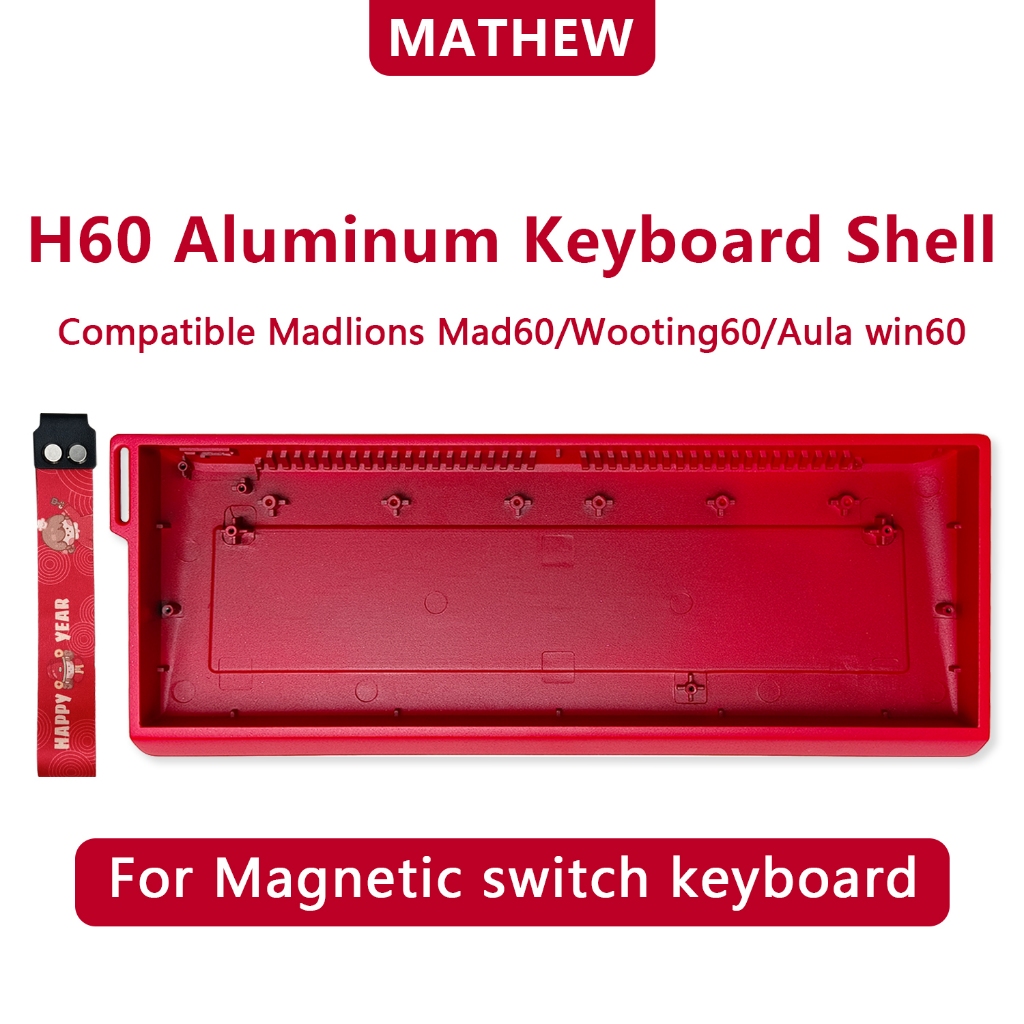 H60 Mechanical Keyboard Shell เข้ากันได้กับ Wooting 60HE MAD60 WIN60 เคสคีย์บอร์ดอลูมิเนียม