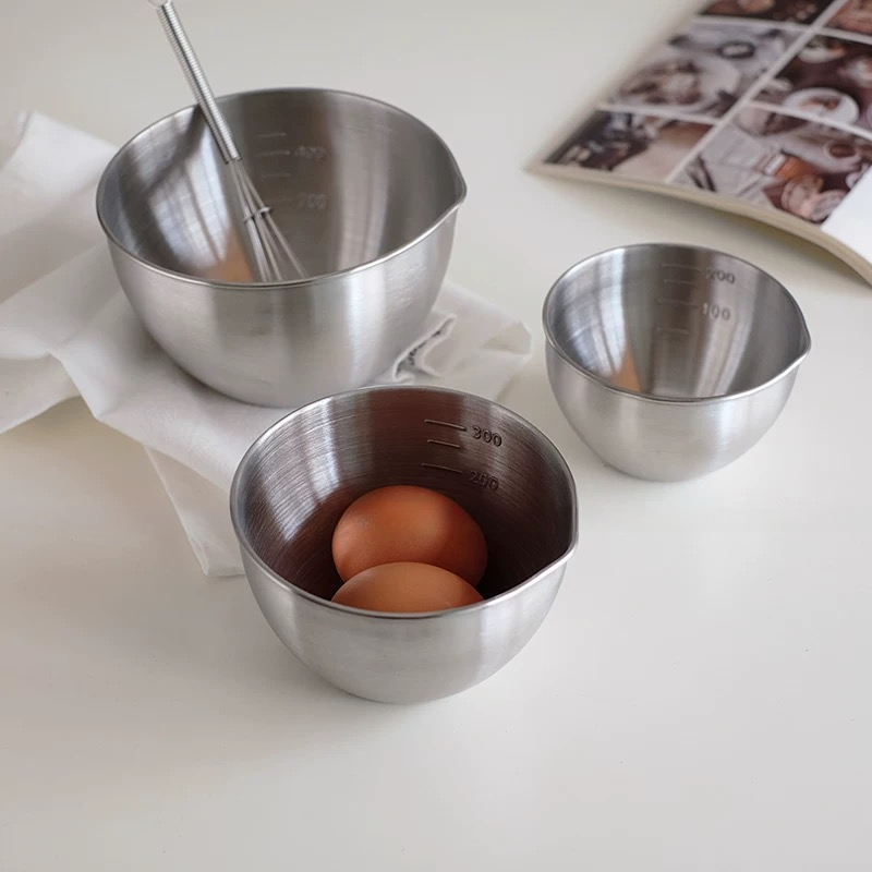 HERA 3Sizes! ชามผสม สแตนเลส ชามสลัด สไตล์เกาหลี เครื่องครัว Korea Style Stainless Steel Mixing Bowl Salad Bowl