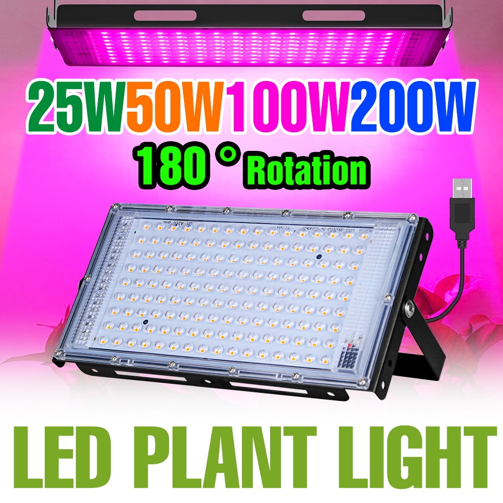 200W LED พืชเติบโตแสงฉ่ําปลูกฝังโคมไฟแสงแดด 5V เต็มสเปกตรัม IP54 ในร่ม Hydroponic เติมโคมไฟ UV/IR สีแดงสีฟ้าเรือนกระจกเต็นท์ Veg ผลไม้ Potting แสง USB ขับเคลื่อน