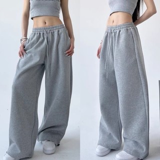 GDTIMA Baggy Sweatpants Jogge Pants For Women HipHop High Waist Wide Leg Trousers Elastic