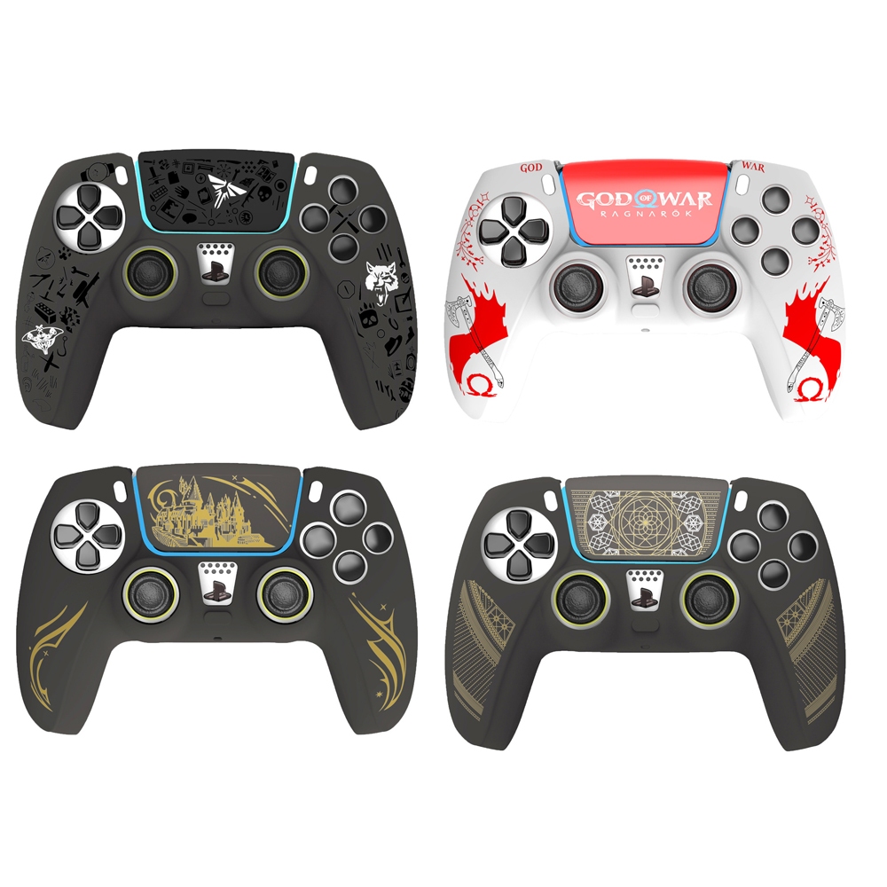 Anti-Slip PS5 Controller Skin Controller อุปกรณ์เสริมลื่นซิลิโคนกรณี Touch Pad สติกเกอร์และฝาครอบสติกเกอร์สําหรับ Sony Playstation 5 Dualsense Remote