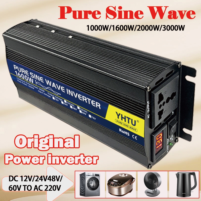 ❤️ อินเวอร์เตอร์ pure sine wave ❤️ 1000W 1600W 2000W 3000W 4000W อินเวอร์เตอร์ 12V ถึง 220 Converter