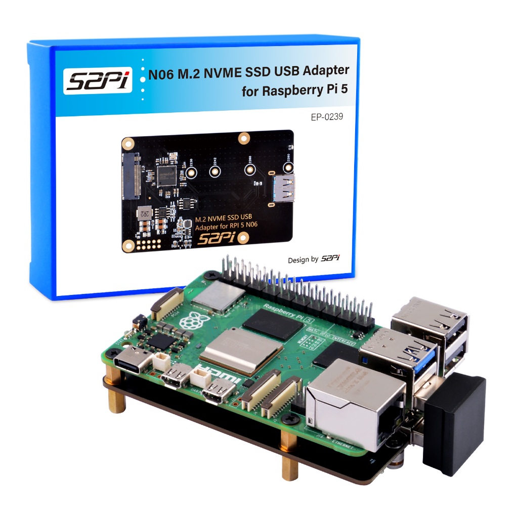 52Pi N06 M.2 NVME SSD อะแดปเตอร์ USB สําหรับ Raspberry Pi 5 2230/2242/2260/2280