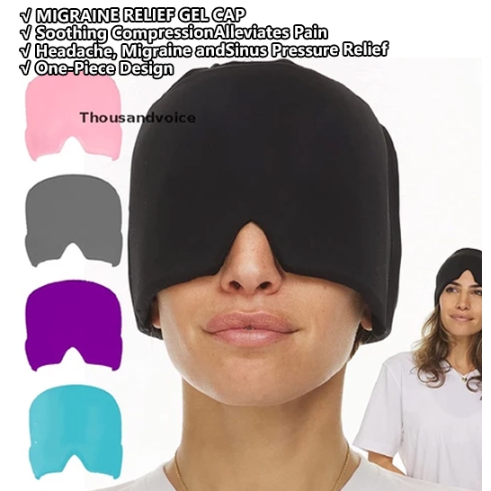 [Thousandvoice] Gel Hot Cold Therapy Headache Migraine Relief Cap for Chemotherapy [Preferred]