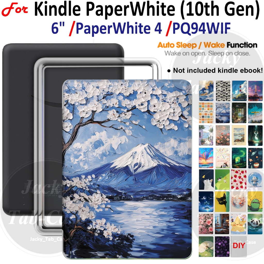 สําหรับ Kindle PaperWhite (รุ่นที่ 10) 6 นิ้ว เคสอะคริลิกใส ฝาปิดลาย KPW4 PPW4 2018 PQ94WIF