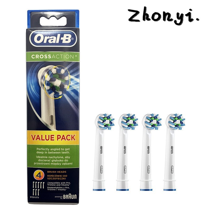 หัวเปลี่ยนแปรงสีฟันไฟฟ้า Oral-B Cross Action Refill 4/8Mount