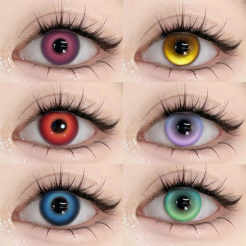 ยี่เหม่ยซี สีคอสเพลย์คอนแทคเลนส์ที่มีเกรด 14.5 มม.ฮาโลวีนคอสเพลย์อะนิเมะตาการ์ตูนน่ารักแต่งหน้า