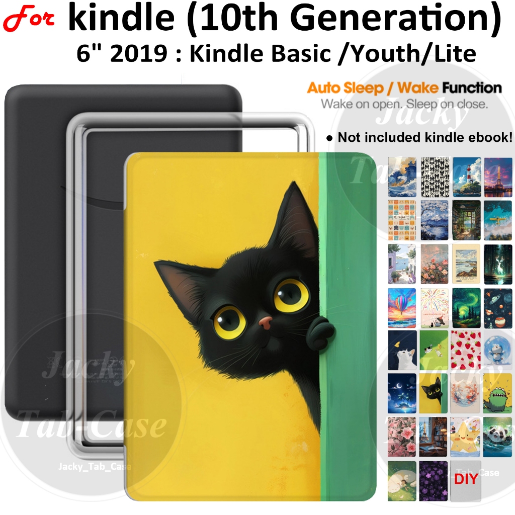 สําหรับ kindle (10th Generation) รุ่น: J9G29R 6 นิ้ว 2019 เคสอะคริลิกใส ฝาปิดลาย