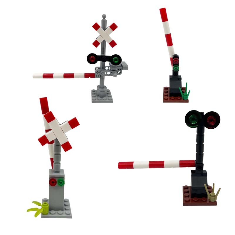 MOC Creative Expert City Trainไฟจราจรรางข้ามรถไฟExpressอิฐอาคารบล็อกDIYของเล่นสําหรับของขวัญเด็ก