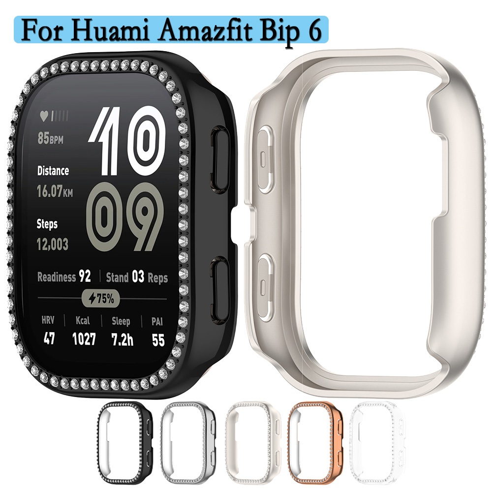 สําหรับ Huami Amazfit Bip 6 นาฬิกาเพชรพลาสติก Hollow ป้องกัน PC Shell ทนทานนาฬิกาสําหรับ Amazfit Bip 6