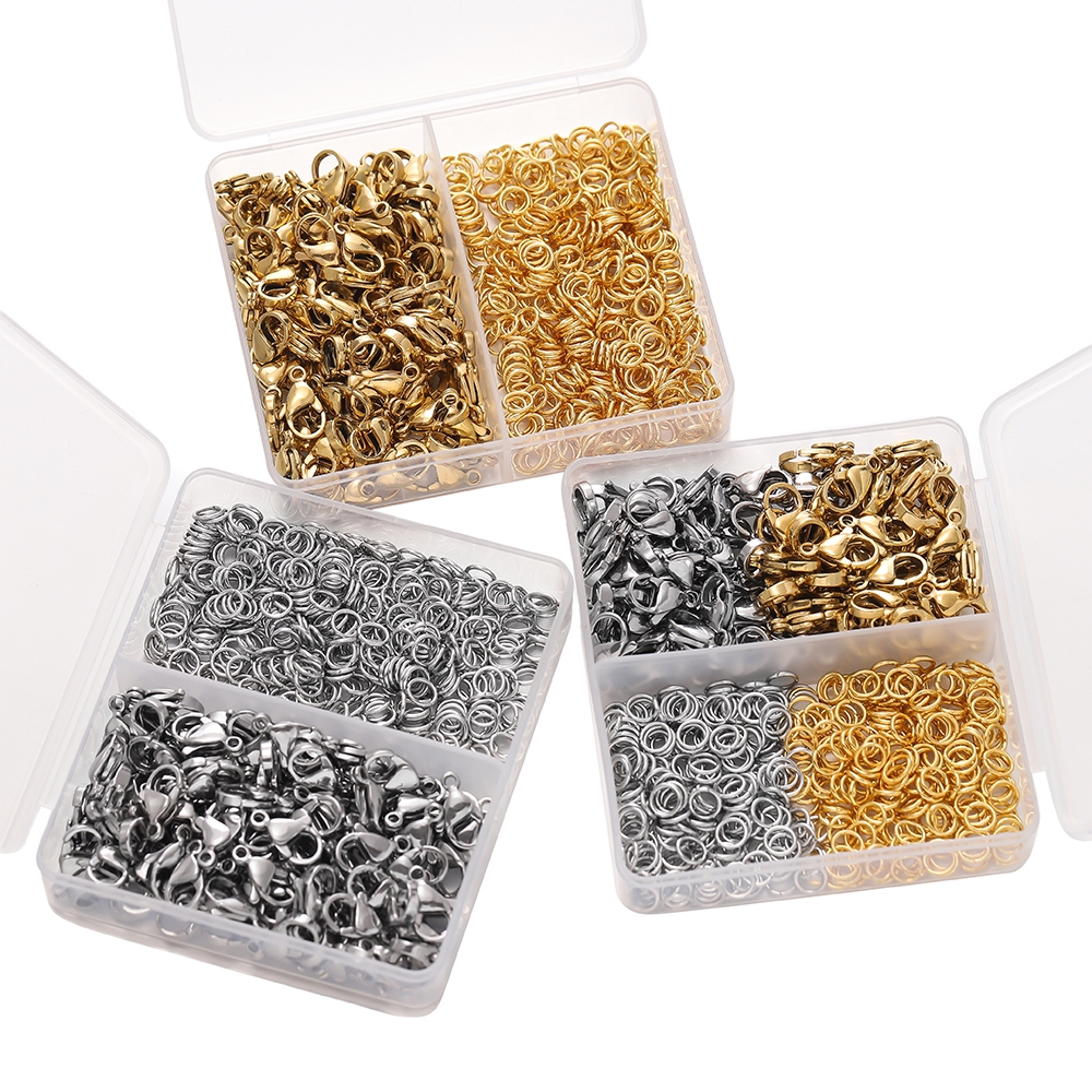 St. kunkka1Set 2 Grid 304Lสแตนเลสตะขอก้ามปู แหวนสแตนเลส สําหรับ DIY ทําด้วยมือเครื่องประดับทํา