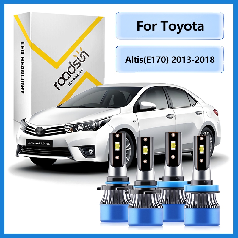 Fit สําหรับ Toyota Altis(E170) 2013 2014 2015 2016 2017 2018LED ไฟหน้ารถหลอดไฟ Low Beam High Beam ไฟหน้า 6000K สีขาว 11000LM 800% ความสว่าง Plug And Play