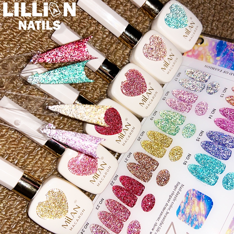 【พร้อมส่งในไทย】MILAN  24สี สีเจลแฟลช (milan) สีเจลทาเล็บ ยาทาเล็บเจล ฟรีชาร์ทสี สีเจล สีเจล ยกเซต ราคา ถูกที่สุด ดีลบีเคเค แกลเลอรีภาพที่ 8