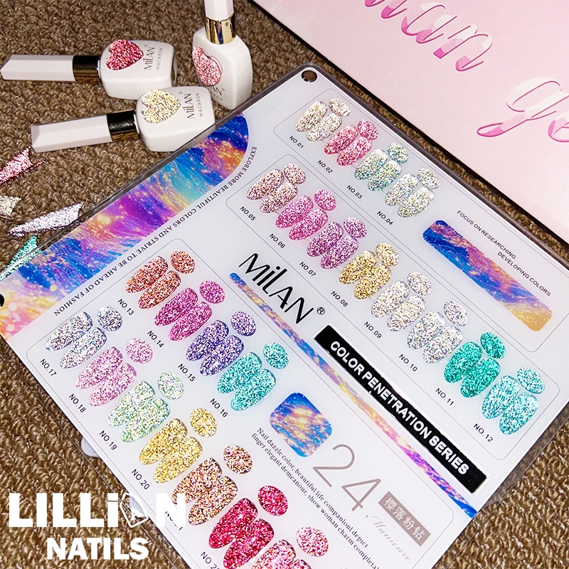 【พร้อมส่งในไทย】MILAN  24สี สีเจลแฟลช (milan) สีเจลทาเล็บ ยาทาเล็บเจล ฟรีชาร์ทสี สีเจล สีเจล ยกเซต ราคา ถูกที่สุด ดีลบีเคเค แกลเลอรีภาพที่ 3