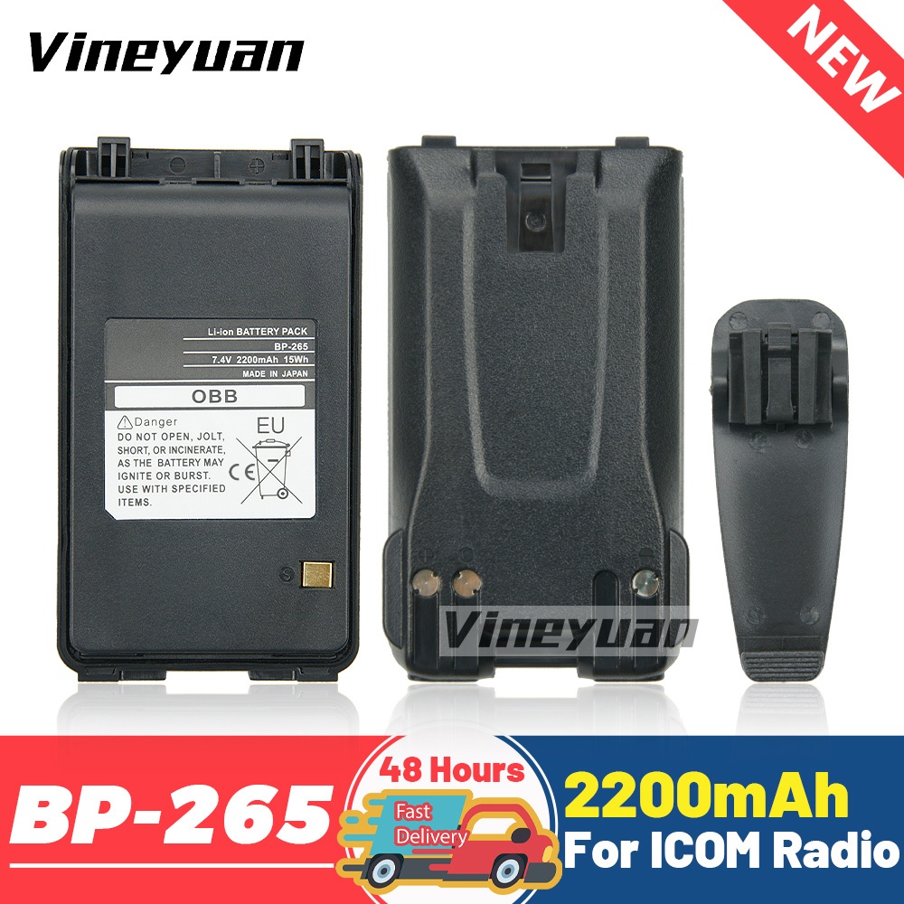 D-38วิทยุสองทาง BP-265 BP-265Li 2200mAh แบตเตอรี่ Li-on สําหรับ ICOM IC-V80 IC-V80E IC-T70A IC-T70E 