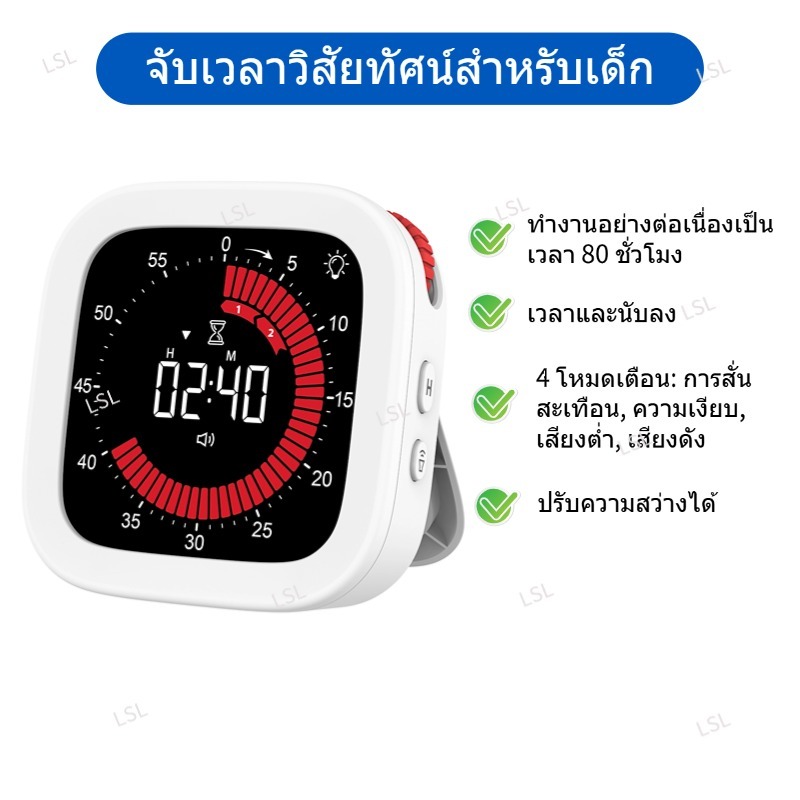 ตัวจับเวลาภาพแบบชาร์จไฟได้ 4 รุ่น 12 ชั่วโมงนับถอยหลังสําหรับเด็กครูทําอาหารเบเกอรี่