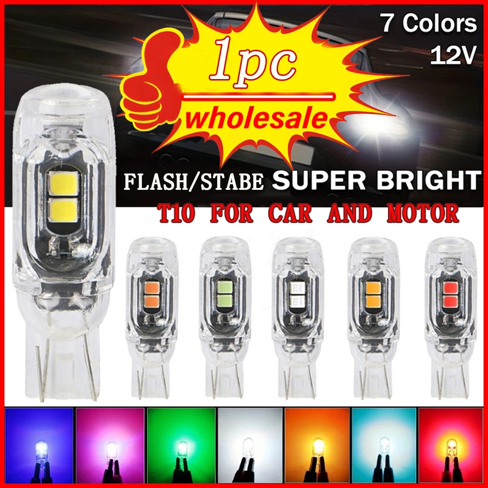 หลอดไฟ led T10 W5W กว้าง 3030 5SMD ไฟกระพริบ 12v สว่างมาก สําหรับติดรถยนต์  T10 ไฟเลี้ยวมอเตอร์ไซค์ แบบใหม่ล่าสุด