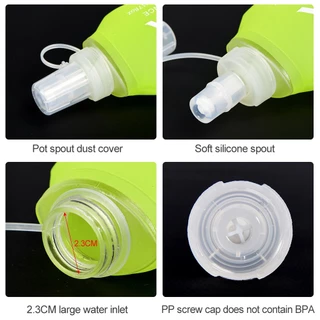 NEWBOLER 150ml 250ml 500ml Soft Flask Multicolor TPU ซิลิโคนขวดน้ําพับได้สําหรับกีฬากลางแจ้งเดินทางขี่จักรยานวิ่ง Jogging ฟิตเนสขวดนุ่มแบบพกพา