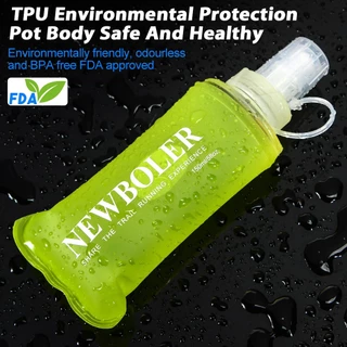NEWBOLER 150ml 250ml 500ml Soft Flask Multicolor TPU ซิลิโคนขวดน้ําพับได้สําหรับกีฬากลางแจ้งเดินทางขี่จักรยานวิ่ง Jogging ฟิตเนสขวดนุ่มแบบพกพา