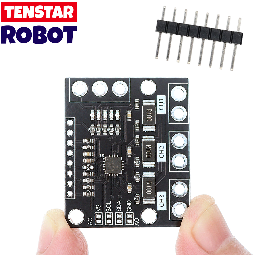 Tenstar I2C SMBUS INA3221 Triple-Channel Shunt Current แหล่งจ่ายไฟแรงดันไฟฟ้า Monitor Sensor โมดูล
