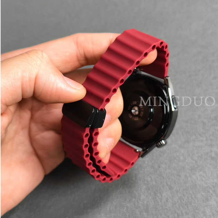 สายรัดข้อมือซิลิโคน 22 มม. เหมาะสําหรับ Huawei Watch gt5/gt4/gt3/gt2/gt5pro 46 มม.กีฬาหัวเข็มขัดแม่เหล็ก watch4/PRO สายคล้อง 20 มม.Universal - รูปที่ 2